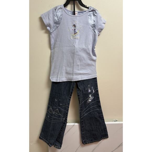 Vtg 2004 Gymboree Ski Bunny Outfit Girls 8 Top & Jeans Set Embroidered Winter - Picture 1 of 8
